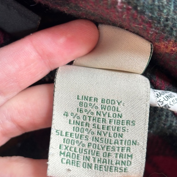 VTG LL Bean Chore Coat Mens XL Green Removable Wool Flannel Liner Barn Corduroy - Picture 9 of 13